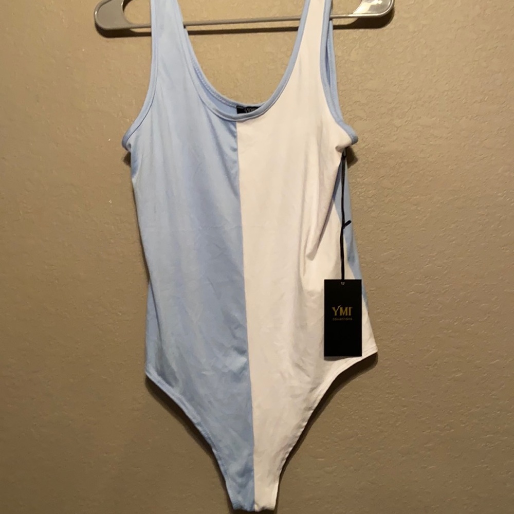 Blue and white bodysuit extra-large